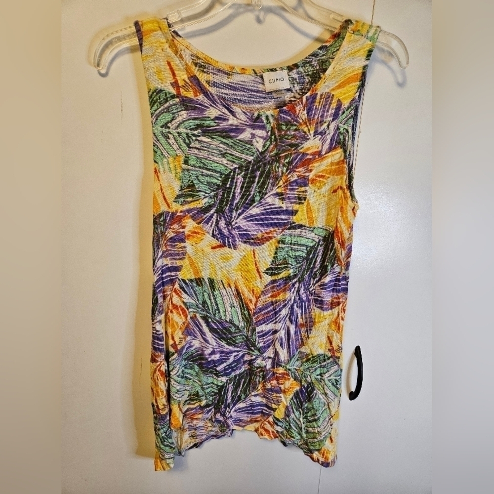Cupio Women's Size Small Sleeveless Tropical Top